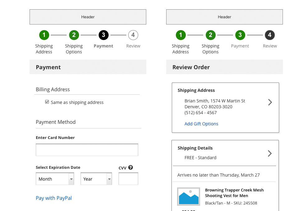 Bass Pro Shops Mobile App Wireframes